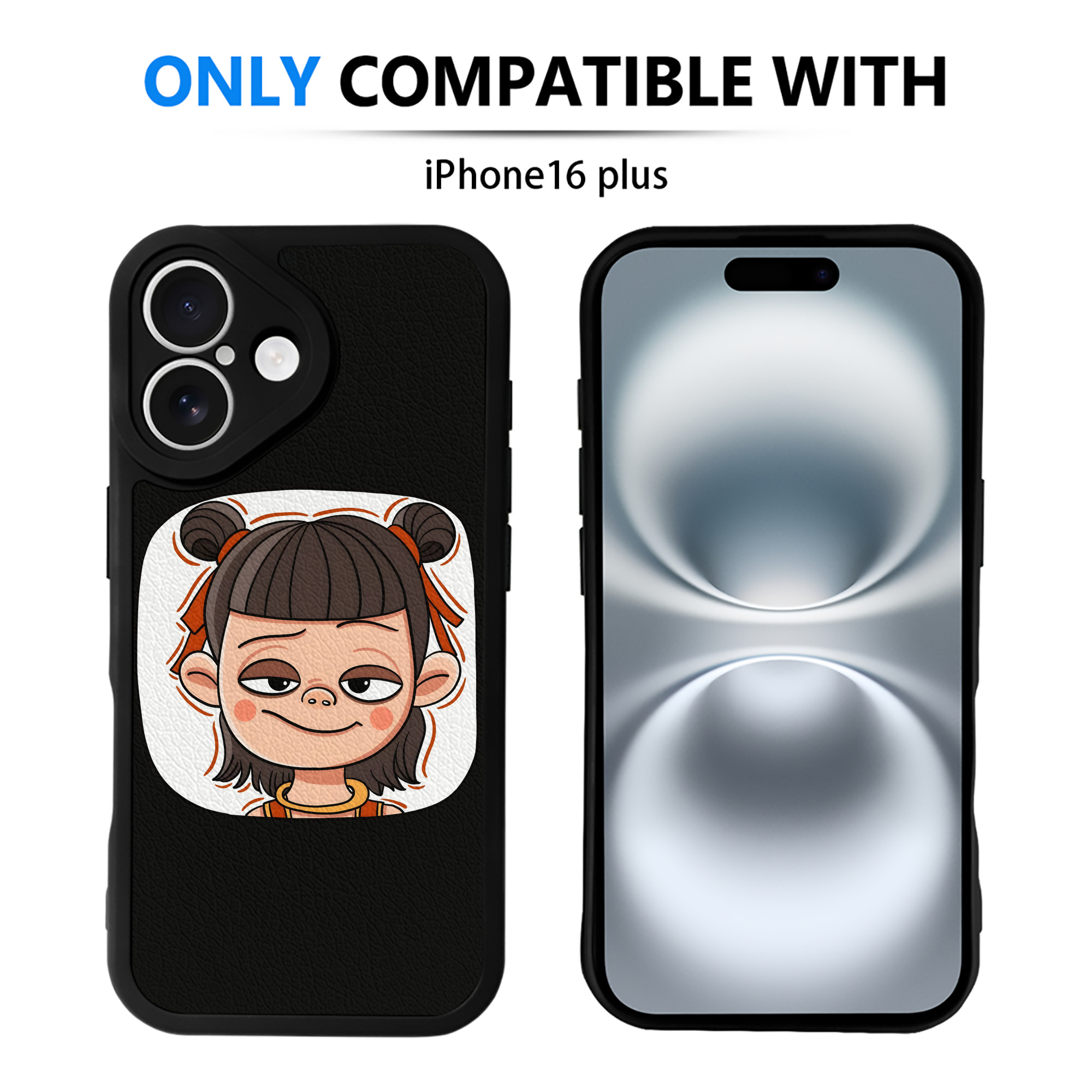 （画像用） Ne Zha 2 ナタ 魔童の大暴れ 【iPhone 16シリーズ対応】シリコンスマホケース（レザー調） 材質：シリコン